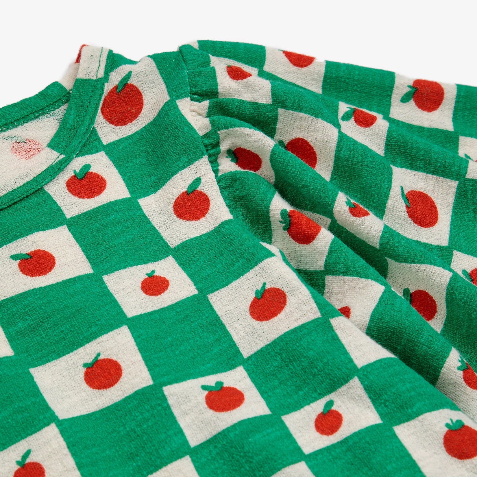 TOMATO ALL OVER RUFFLE SLEEVES DRESS