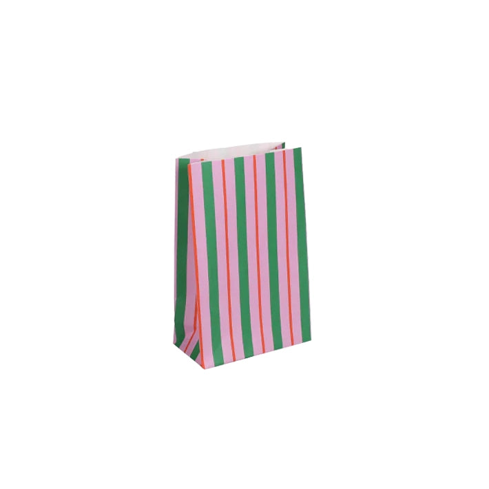 Block bag:Stripe Pink Green 12x19 cm(5 Bags)