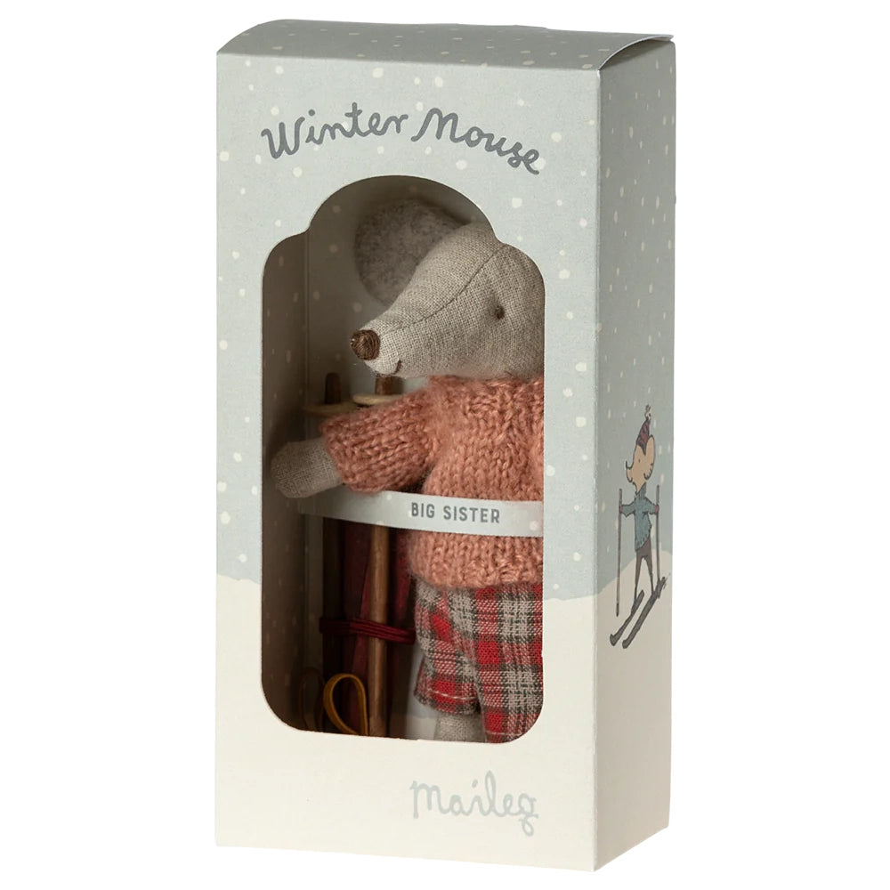Winter mouse with ski set, Big sister