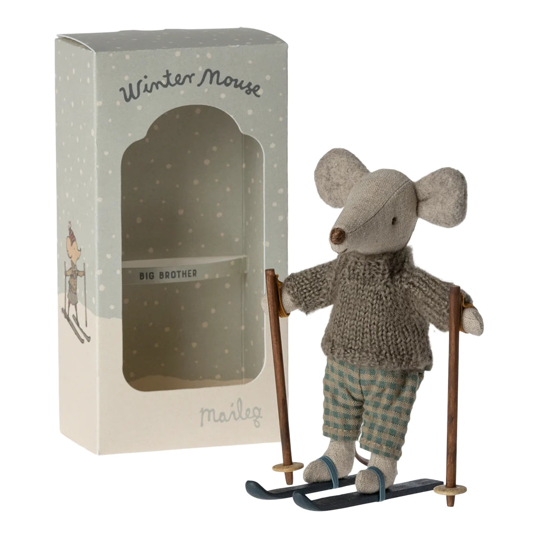 Winter mouse with ski set, Big brother