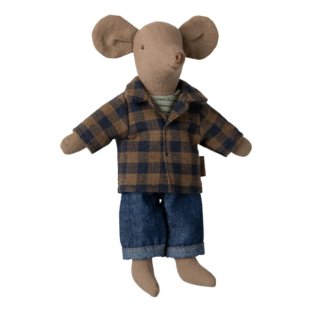 Brown checked shirt and pants, Dad mouse