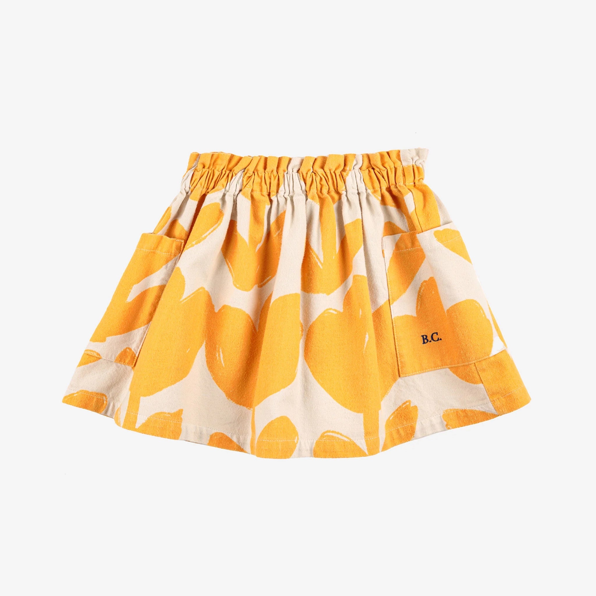 BIG FLOWERS ALL OVER WOVEN SKIRT