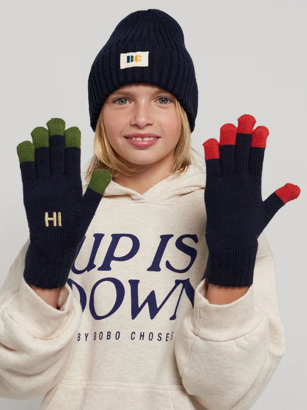 BC COLORED FINGERS KNITTED GLOVES