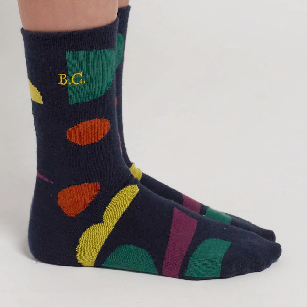 MULTICOLOR SHAPES LONG SOCKS