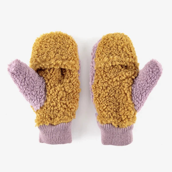 SHEEPSKIN COLOR BLOCK GLOVES