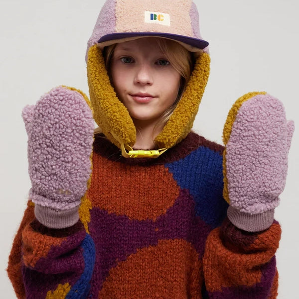 SHEEPSKIN COLOR BLOCK GLOVES