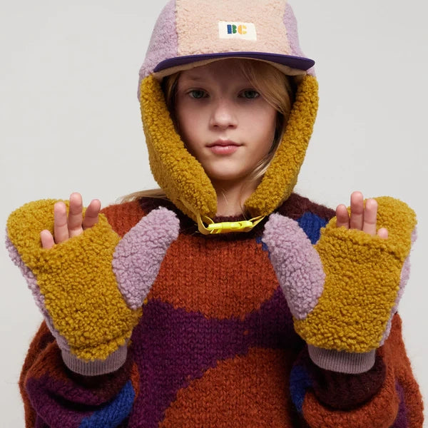 SHEEPSKIN COLOR BLOCK GLOVES
