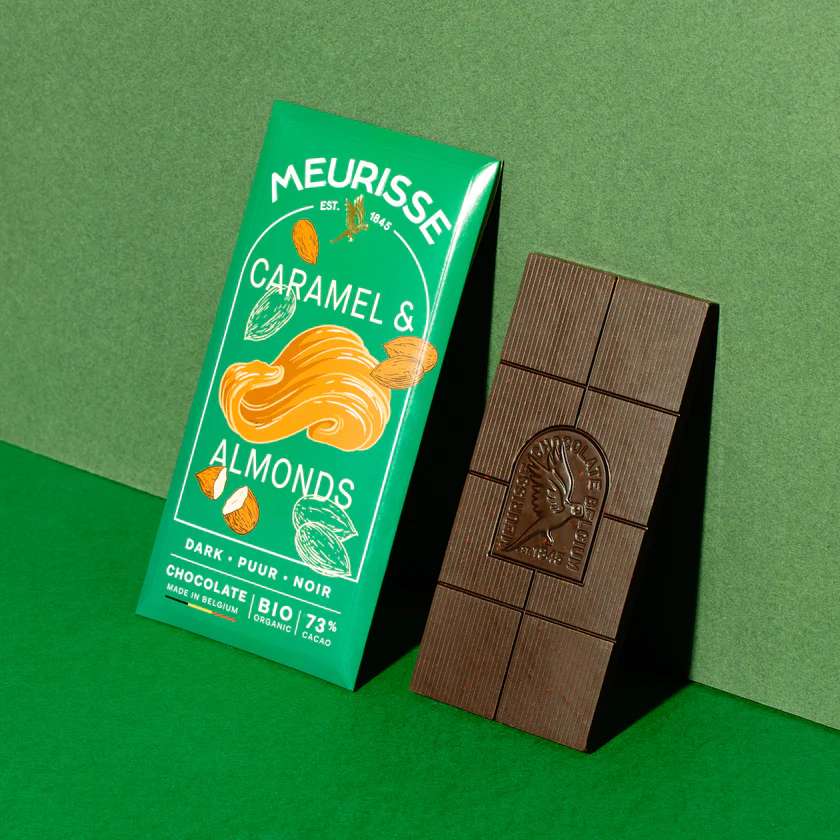 Organic Dark chocolate with Caramelised Almonds