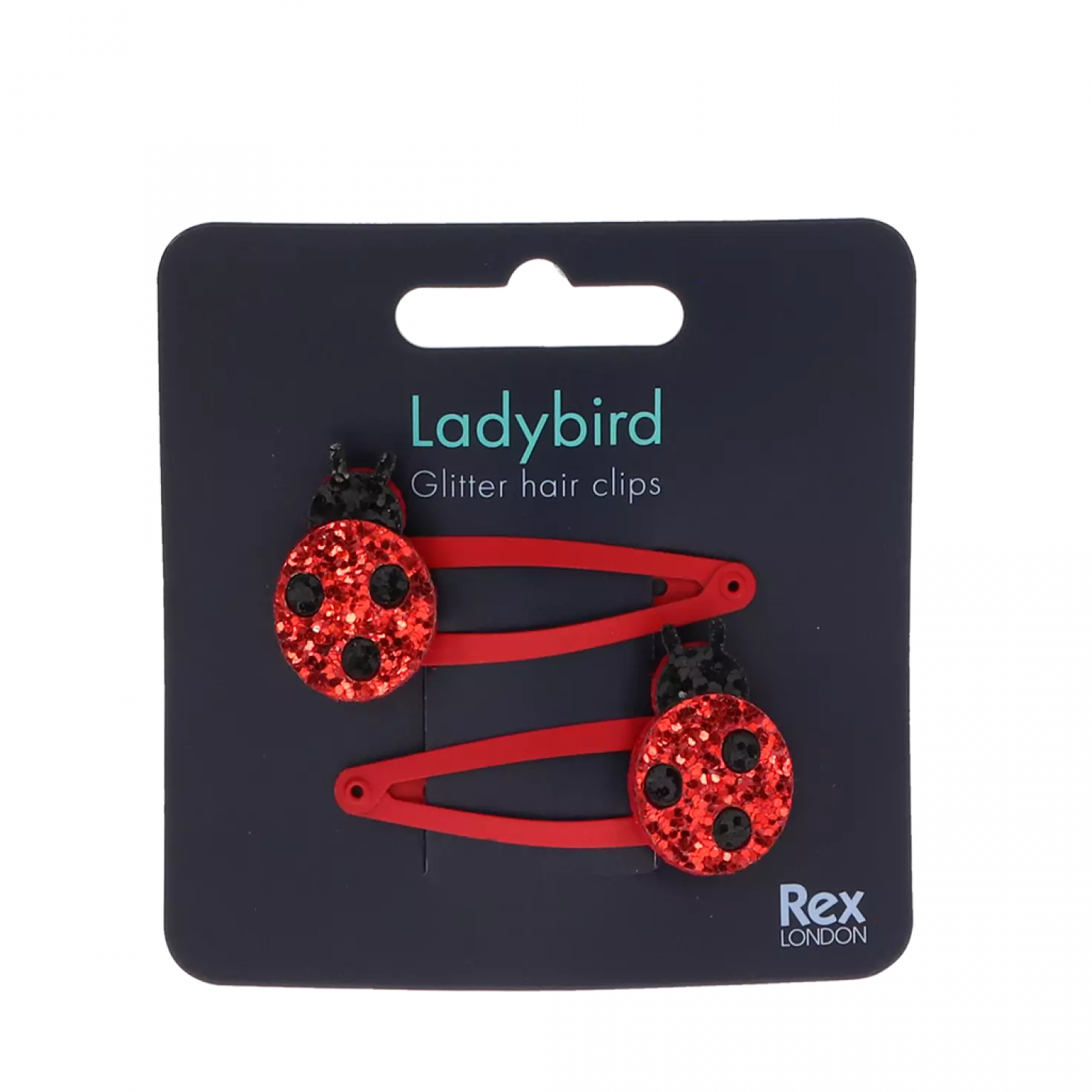 Glitter hair clips (set of 2) - Ladybird