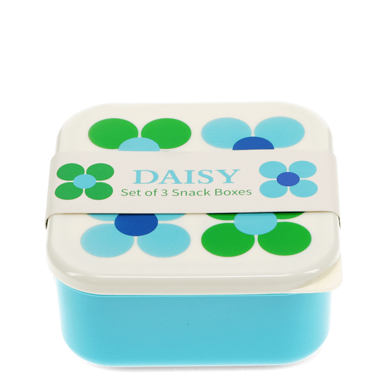 Snack boxes (set of 3) - Blue and Green Daisy