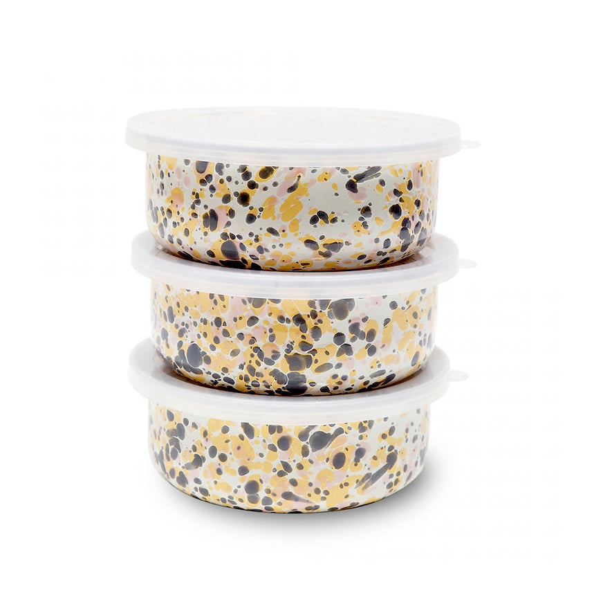 Lunch enamel bowl with lid