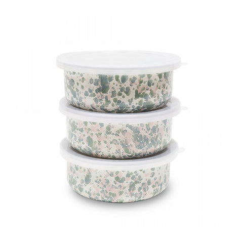 Lunch enamel bowl with lid