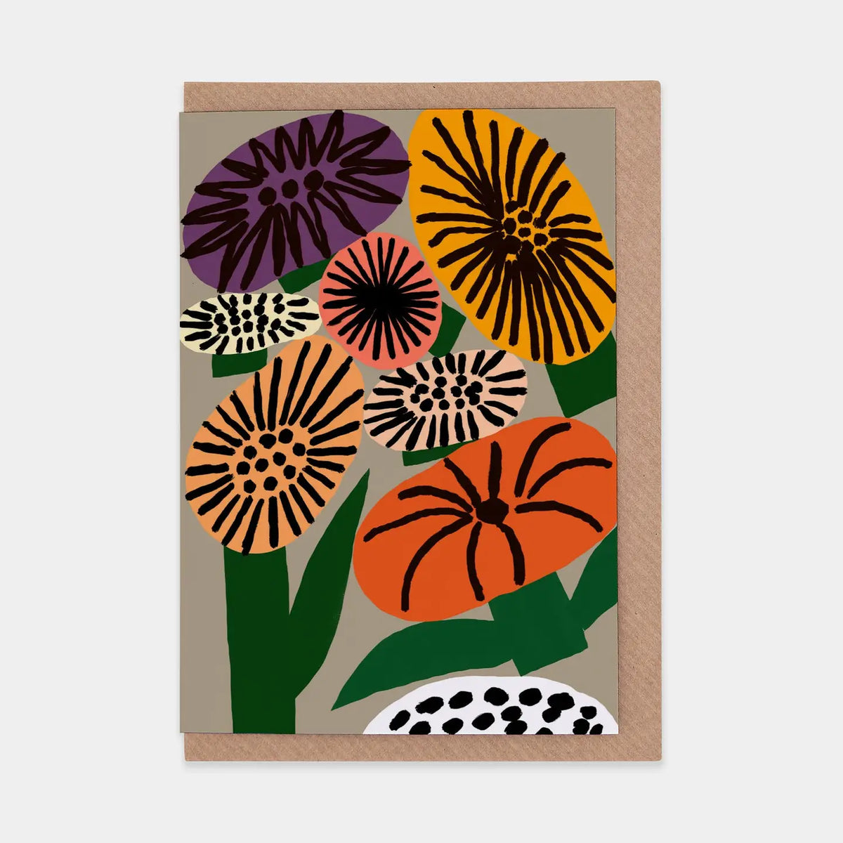 Memphis Flowers – Goldene Grußkarte