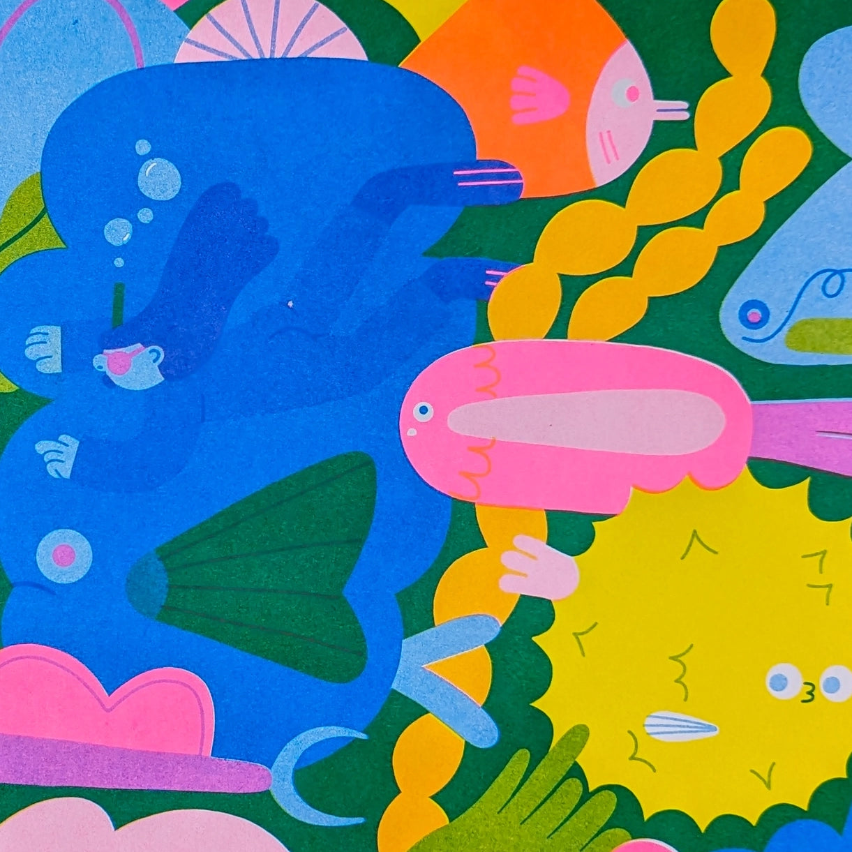 Fishies A3 Risograph Print