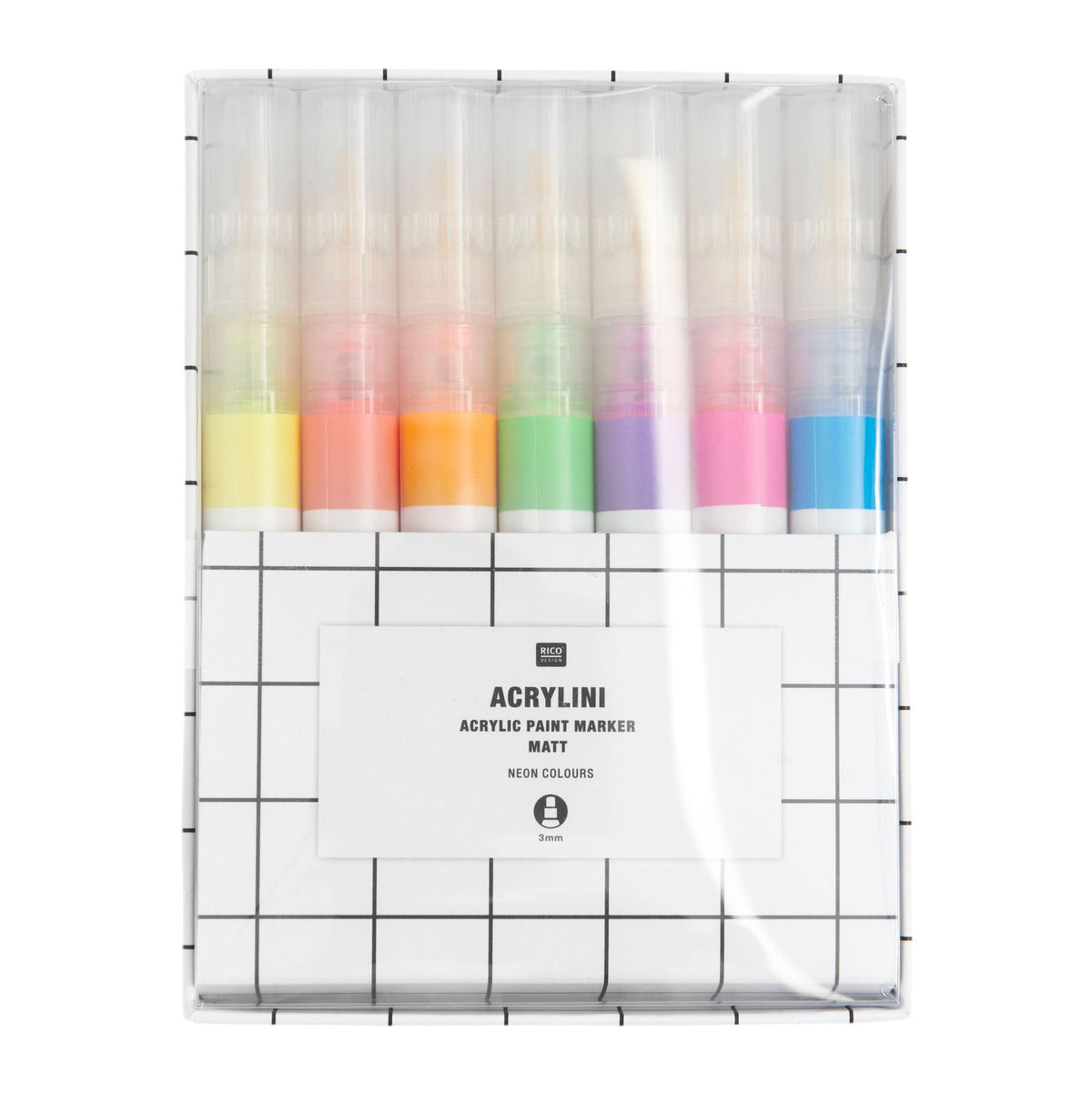 Acrylini Marker Set - 7 Neon Colors