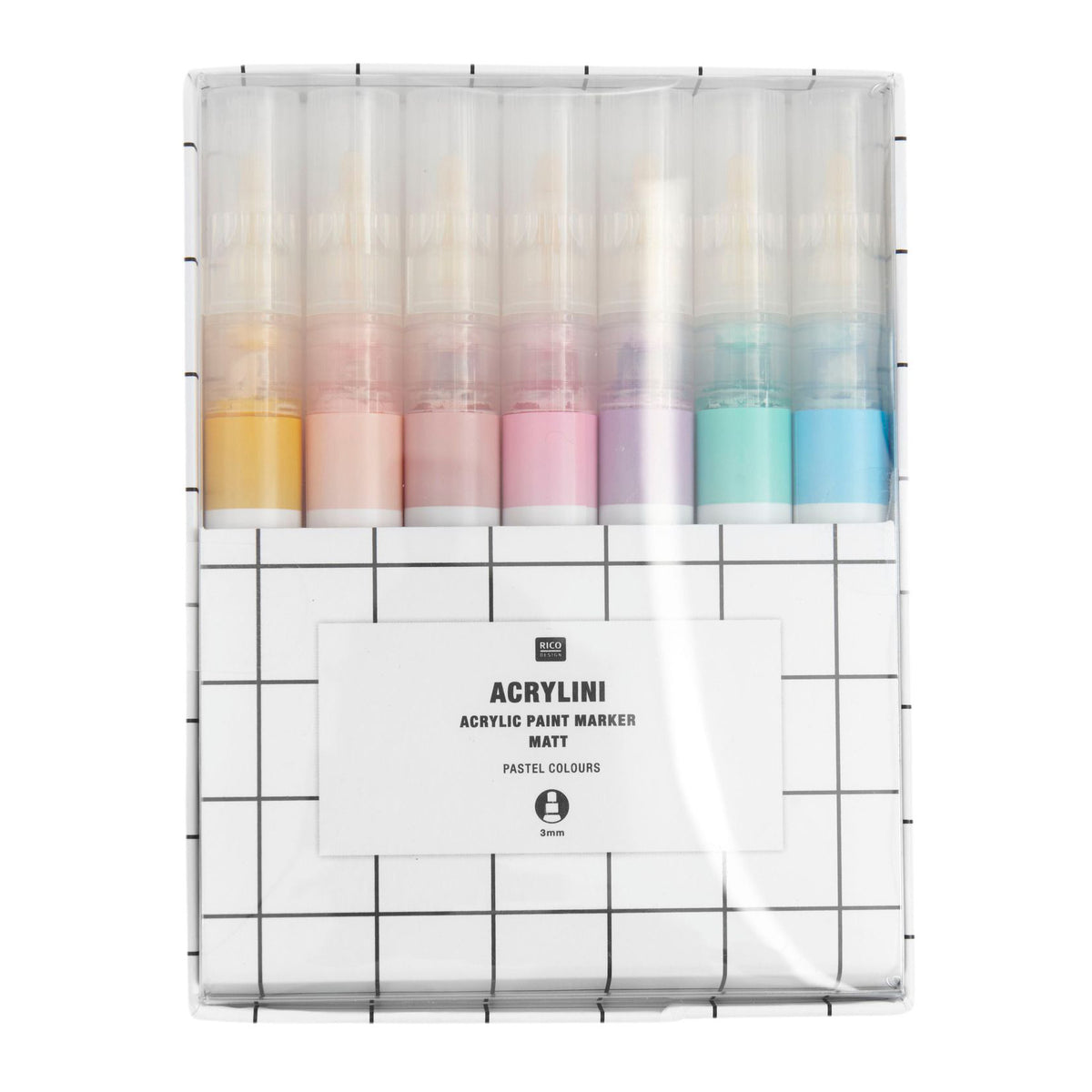 Acrylini Marker Set - 7 Pastel Colors