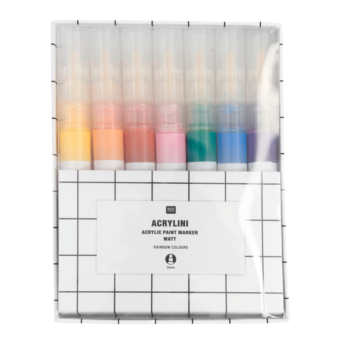 Acrylini Marker Set - 7 Rainbow Colors