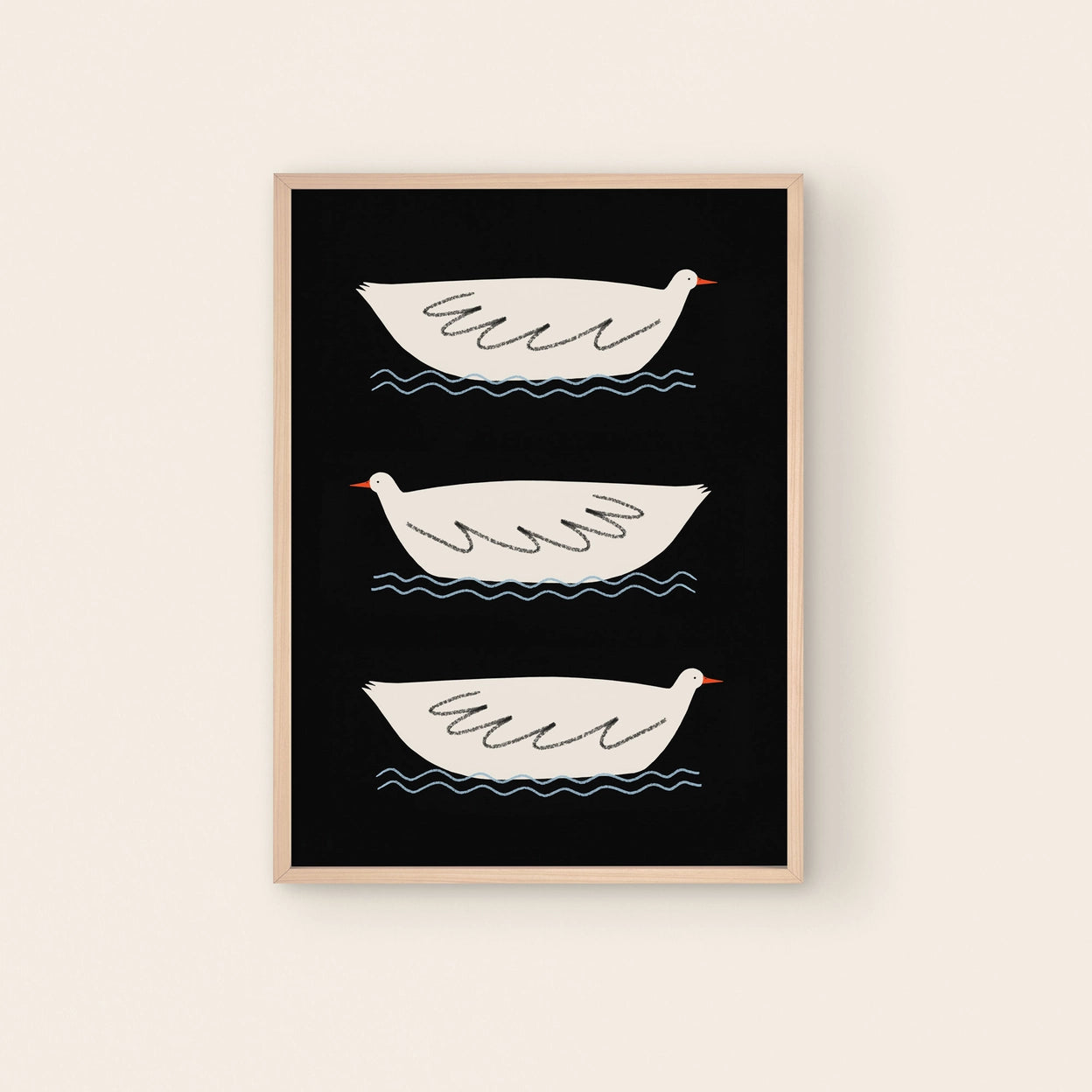 Three Little Ducks Art Print | A4