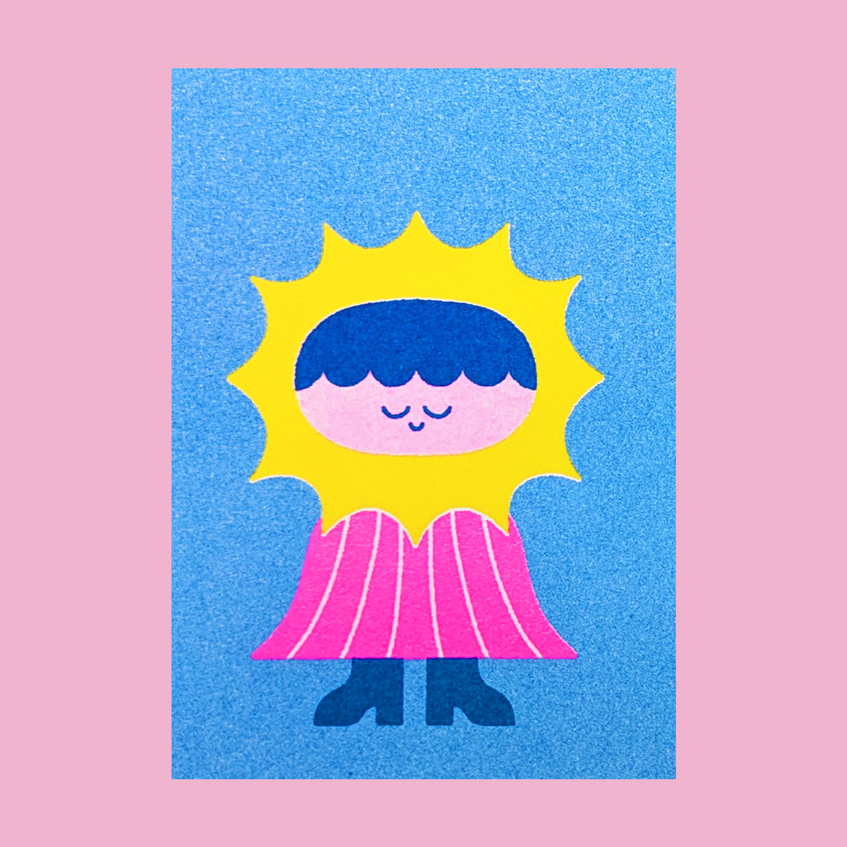 Tiny weather friends risograph prints: set of 3