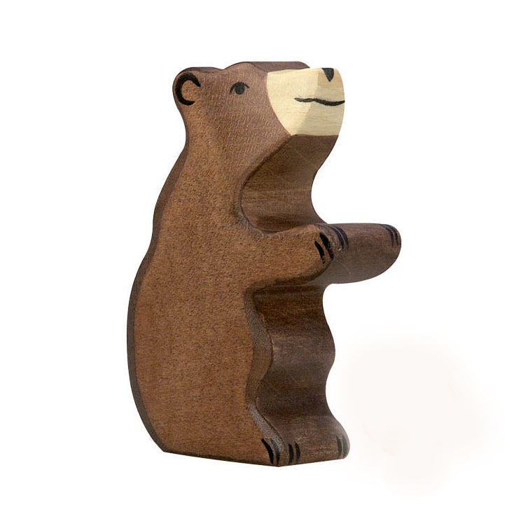 Wooden Brown bear, sitting