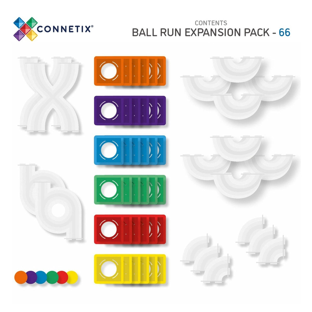 Rainbow Ball Run Expansion Pack 66 pcs