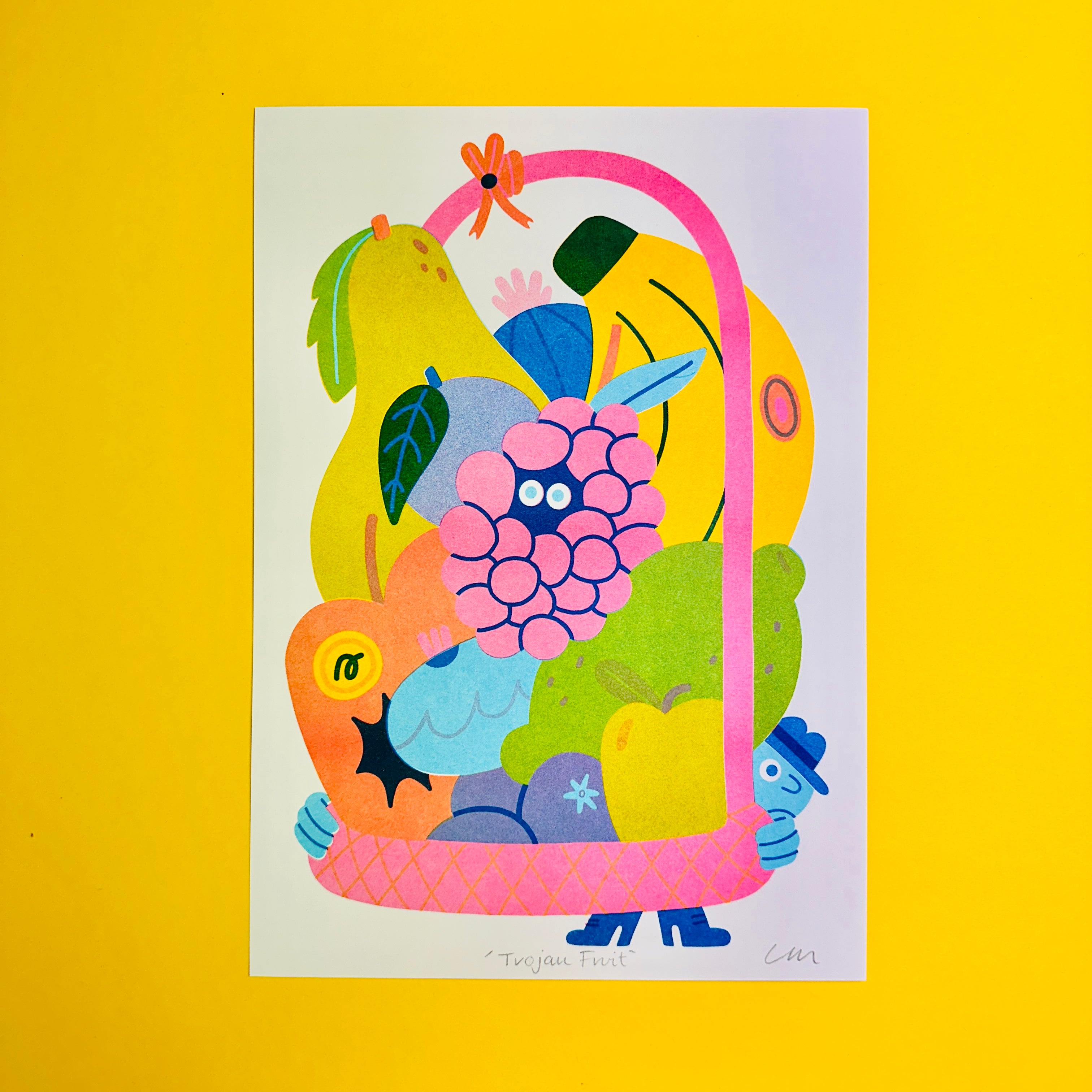 Trojan Fruit A4 Risograph Print