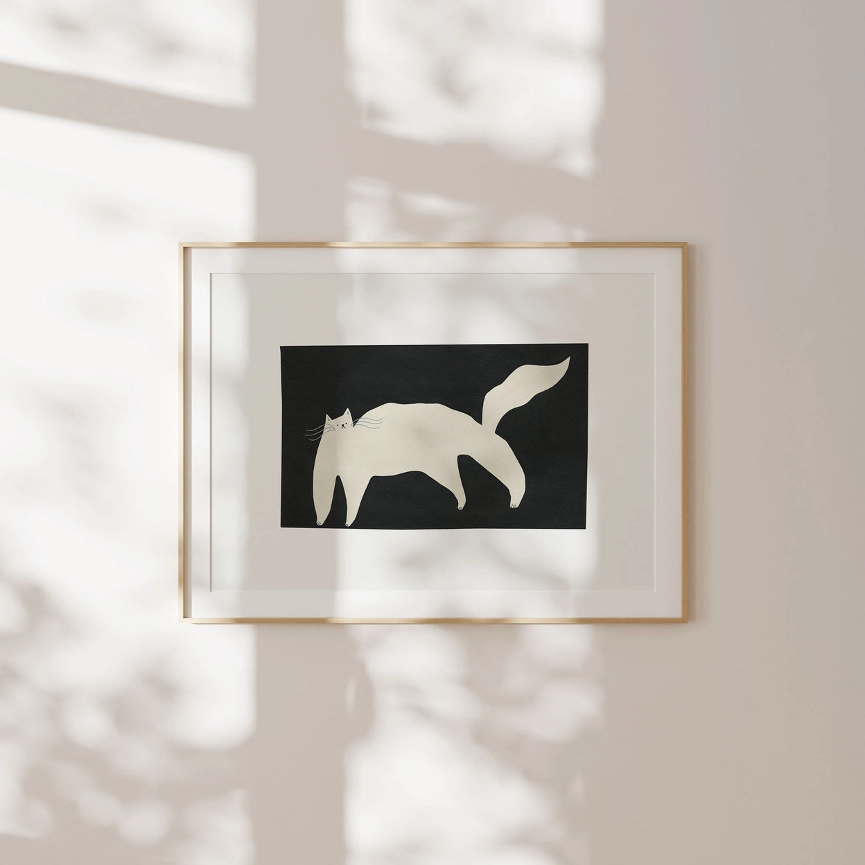 White Cat Art Print | A5