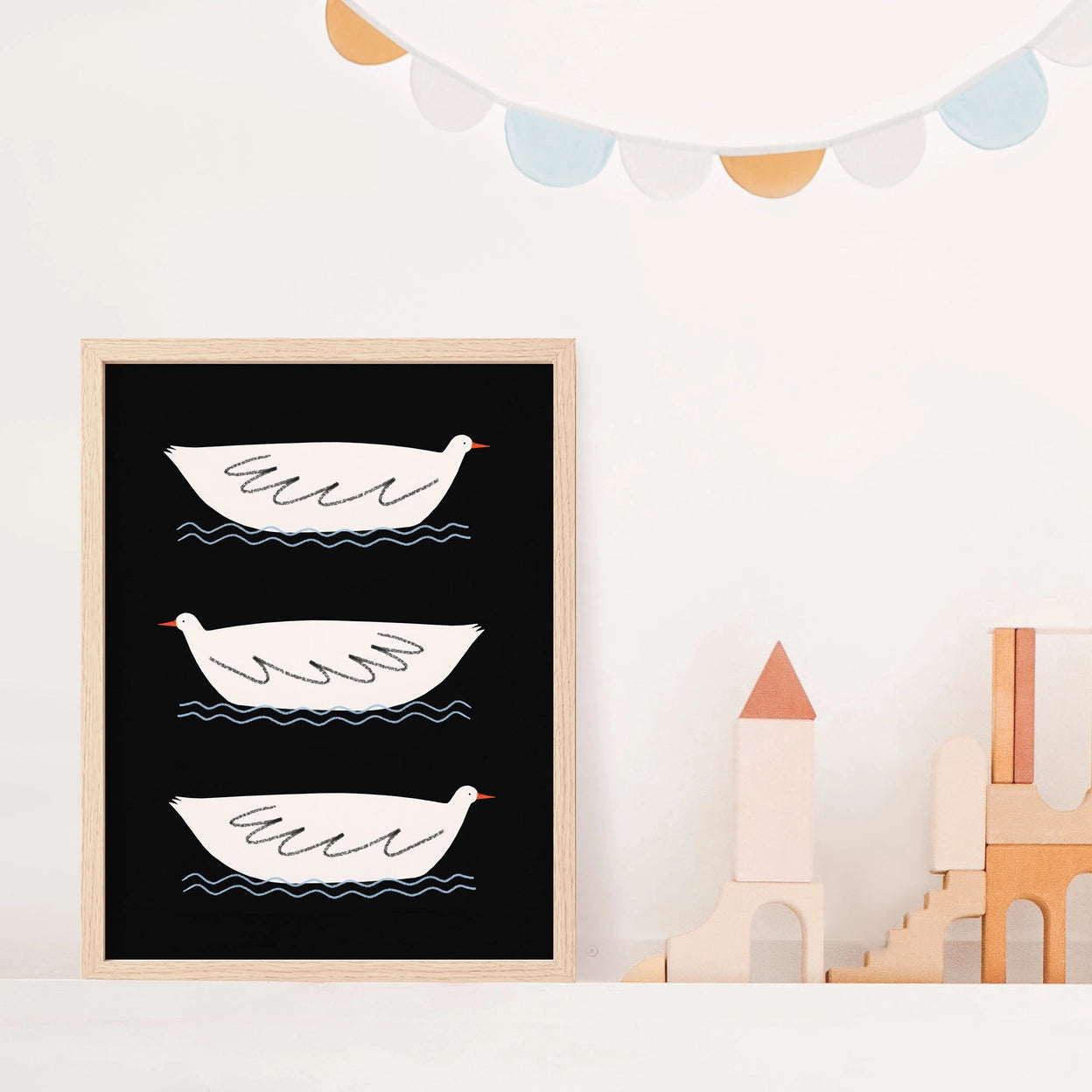 Three Little Ducks Art Print | A4