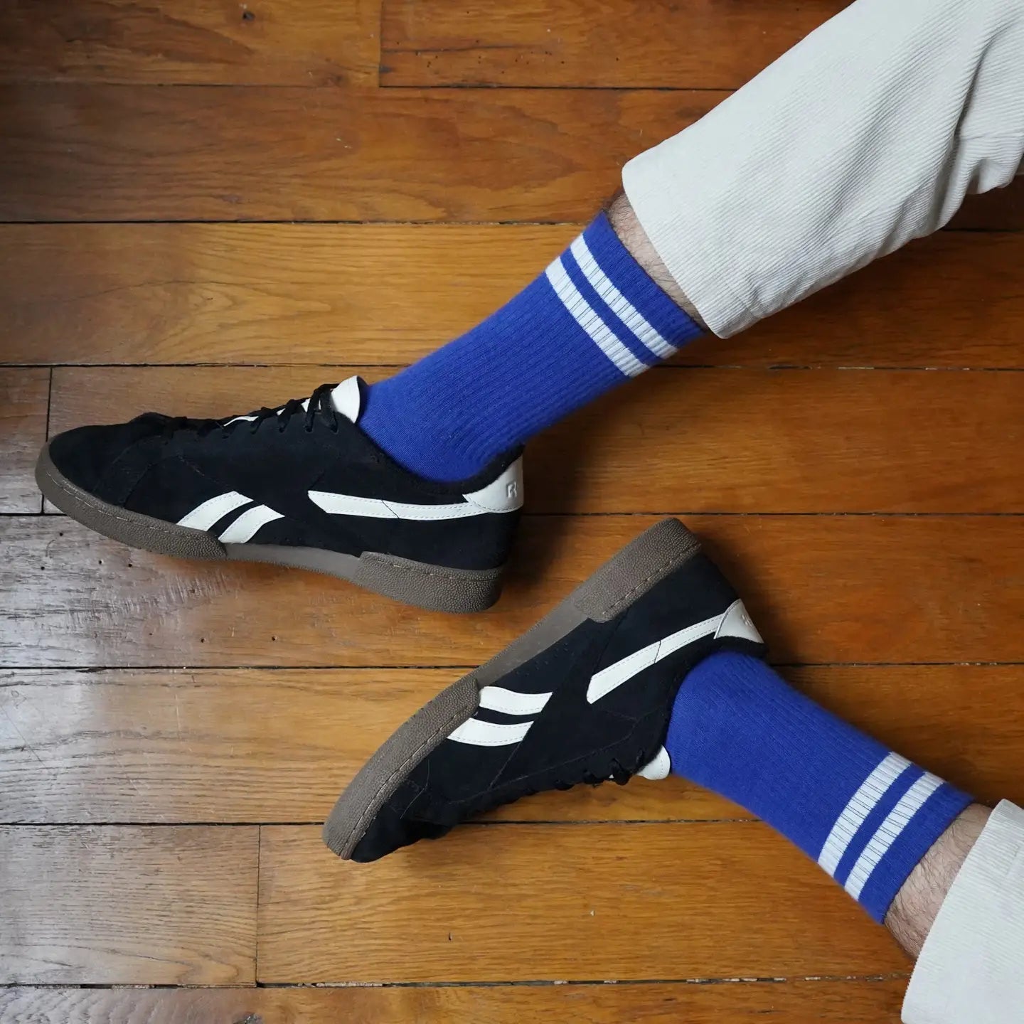 Organic Cotton Tennis Sport Socks - Blue and White