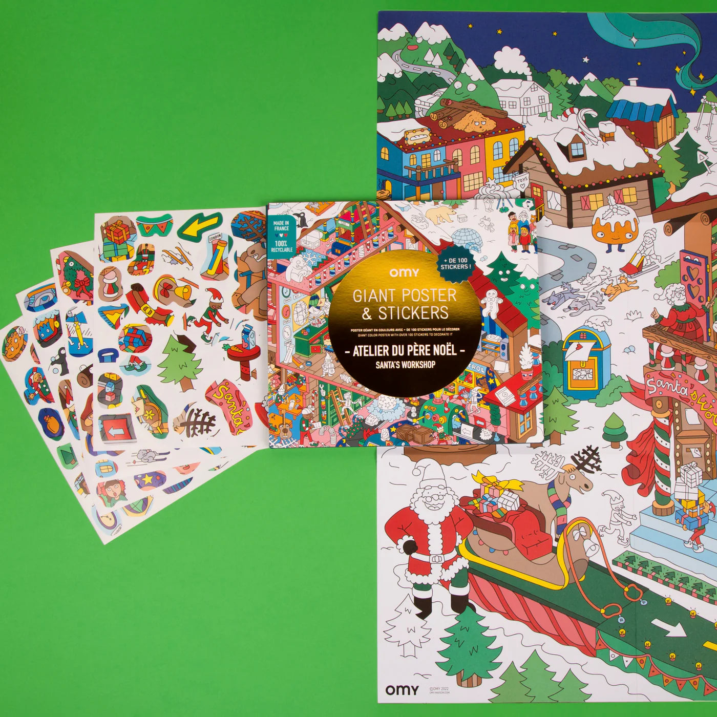 Santa's Workshop Poster&Sticker- Giant Seek & Find