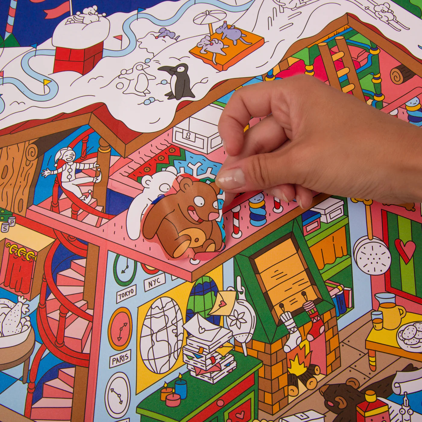 Santa's Workshop Poster&Sticker- Giant Seek & Find