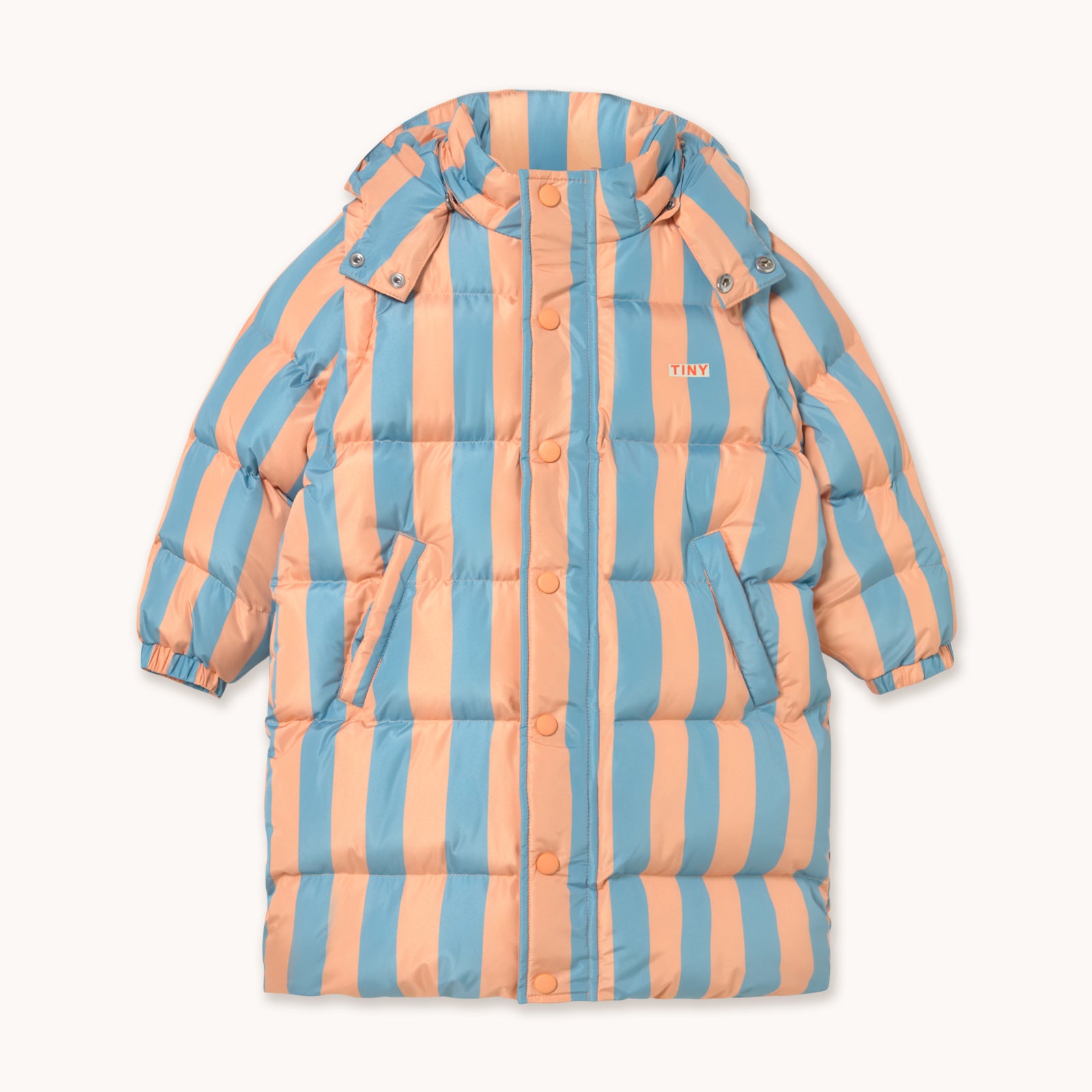 NUDE-BLUE STRIPES PADDED JACKET
