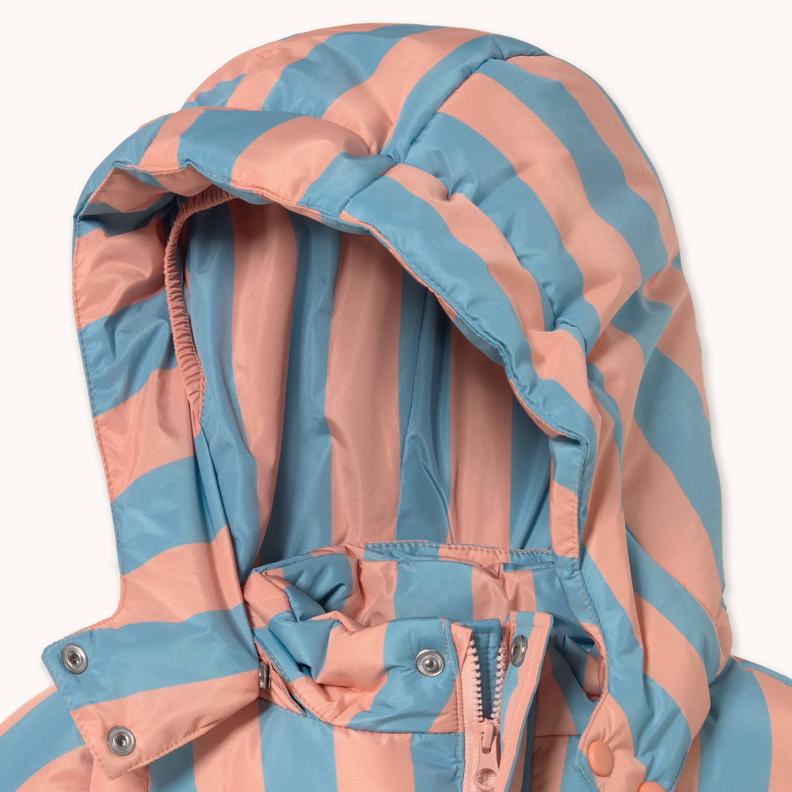 NUDE-BLUE STRIPES PADDED JACKET