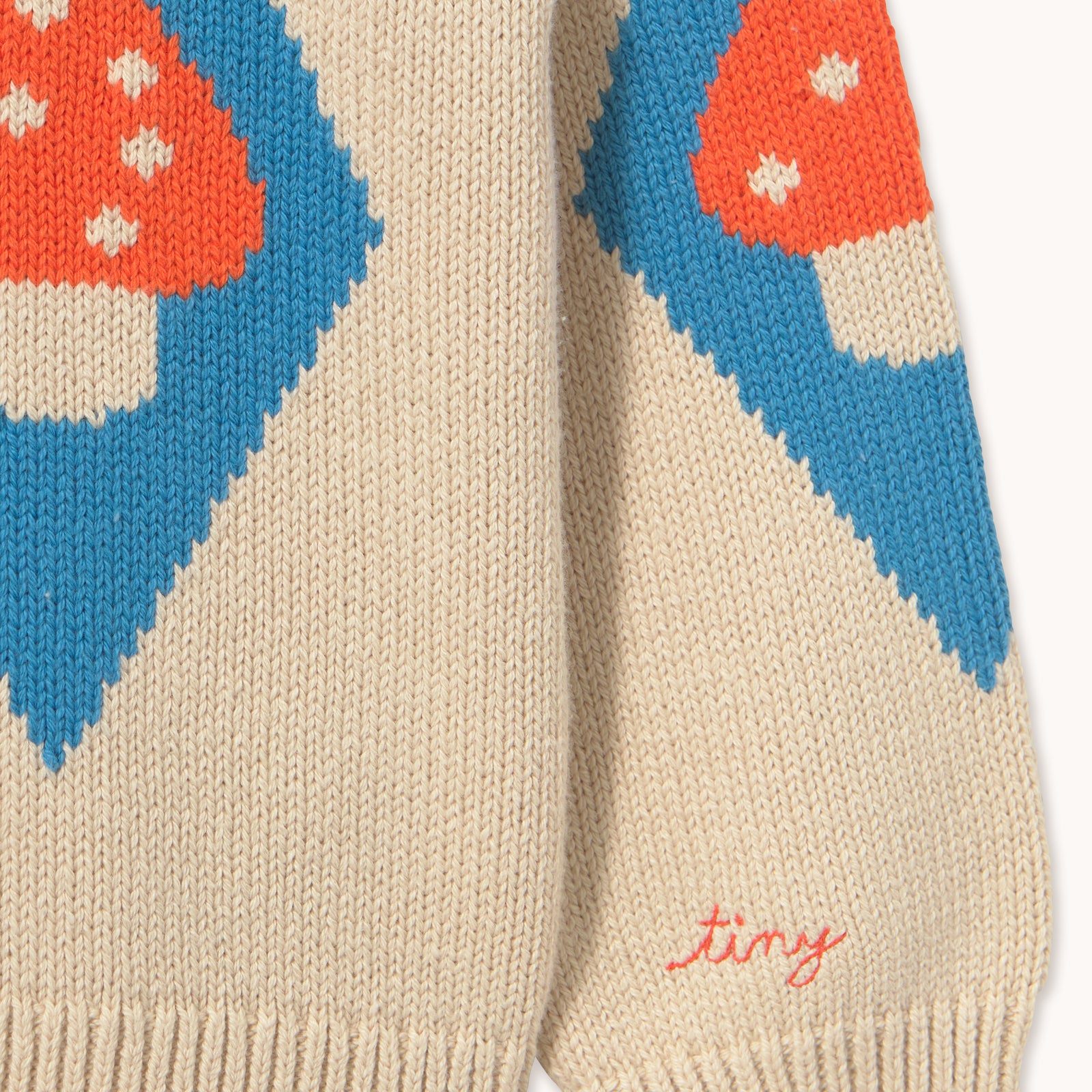 MUSHROOM DIAMONDS MOCKNECK SWEATER
