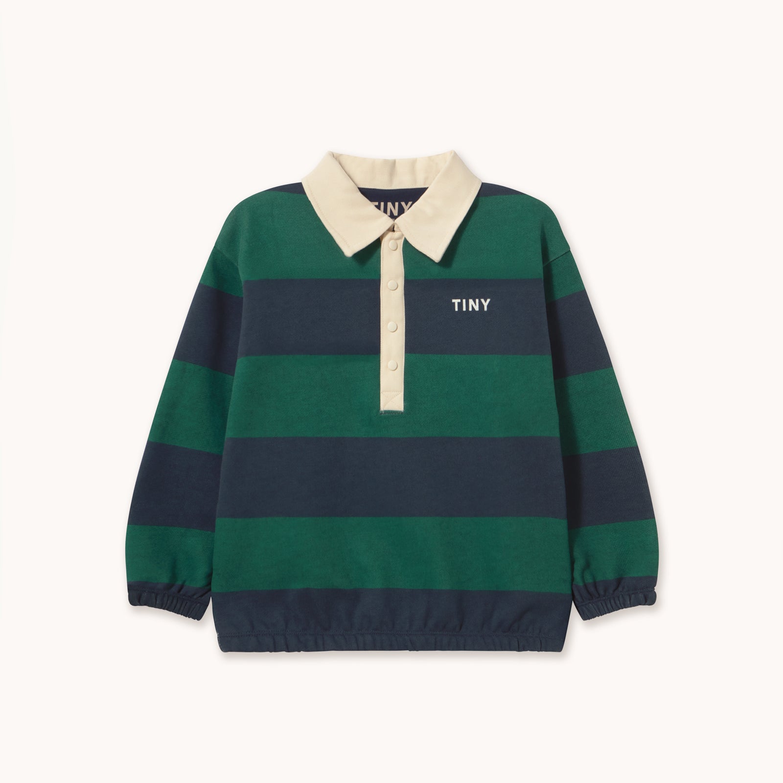 NAVY STRIPES POLO SWEATSHIRT