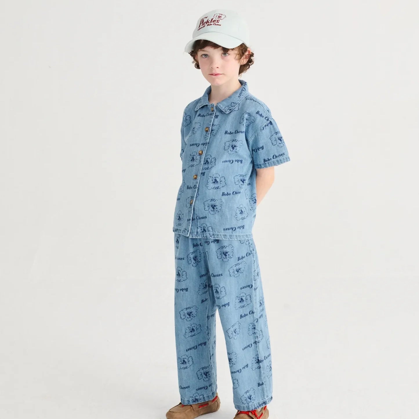 Pickles The Dog all over light denim pants