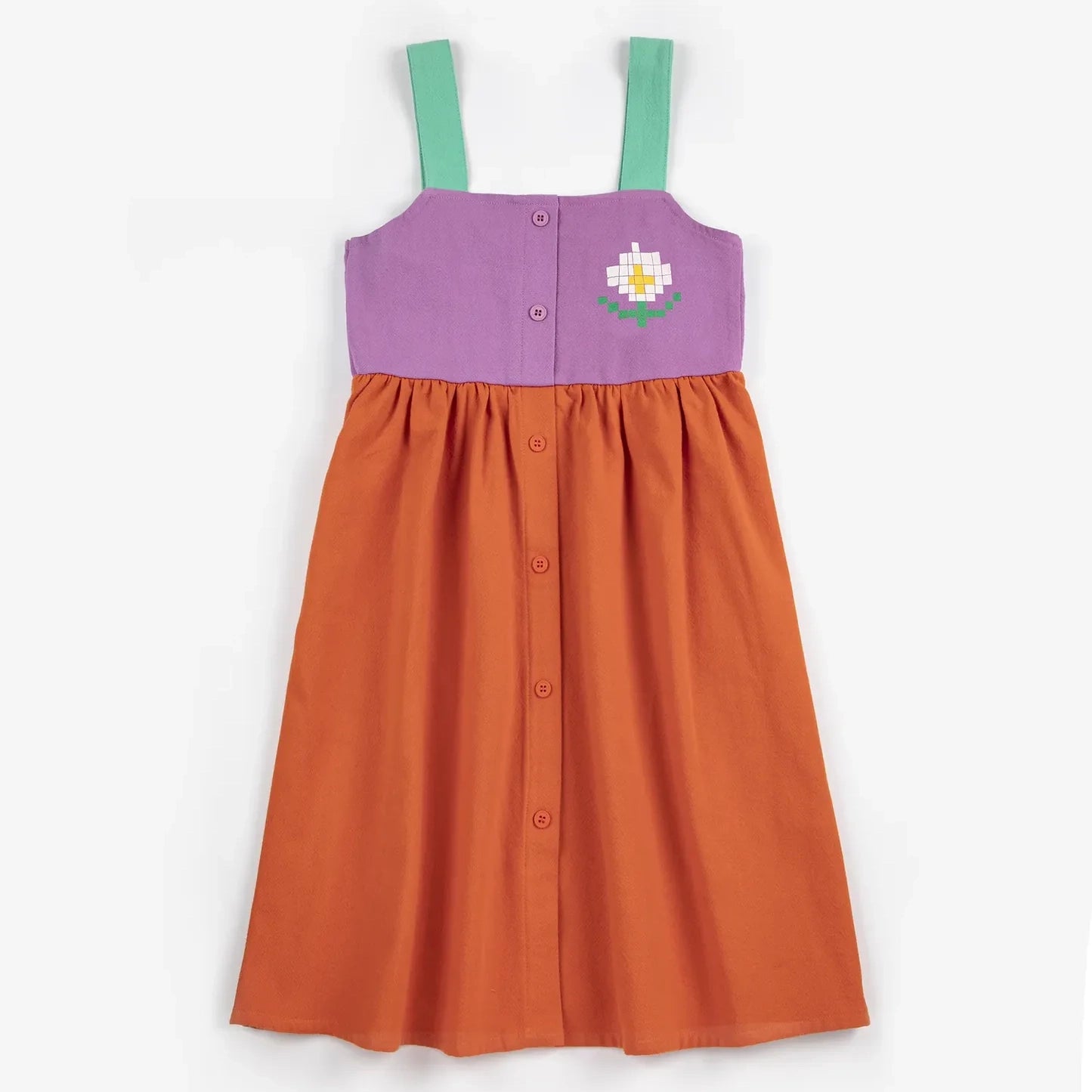 Pixel Daisy color block woven dress