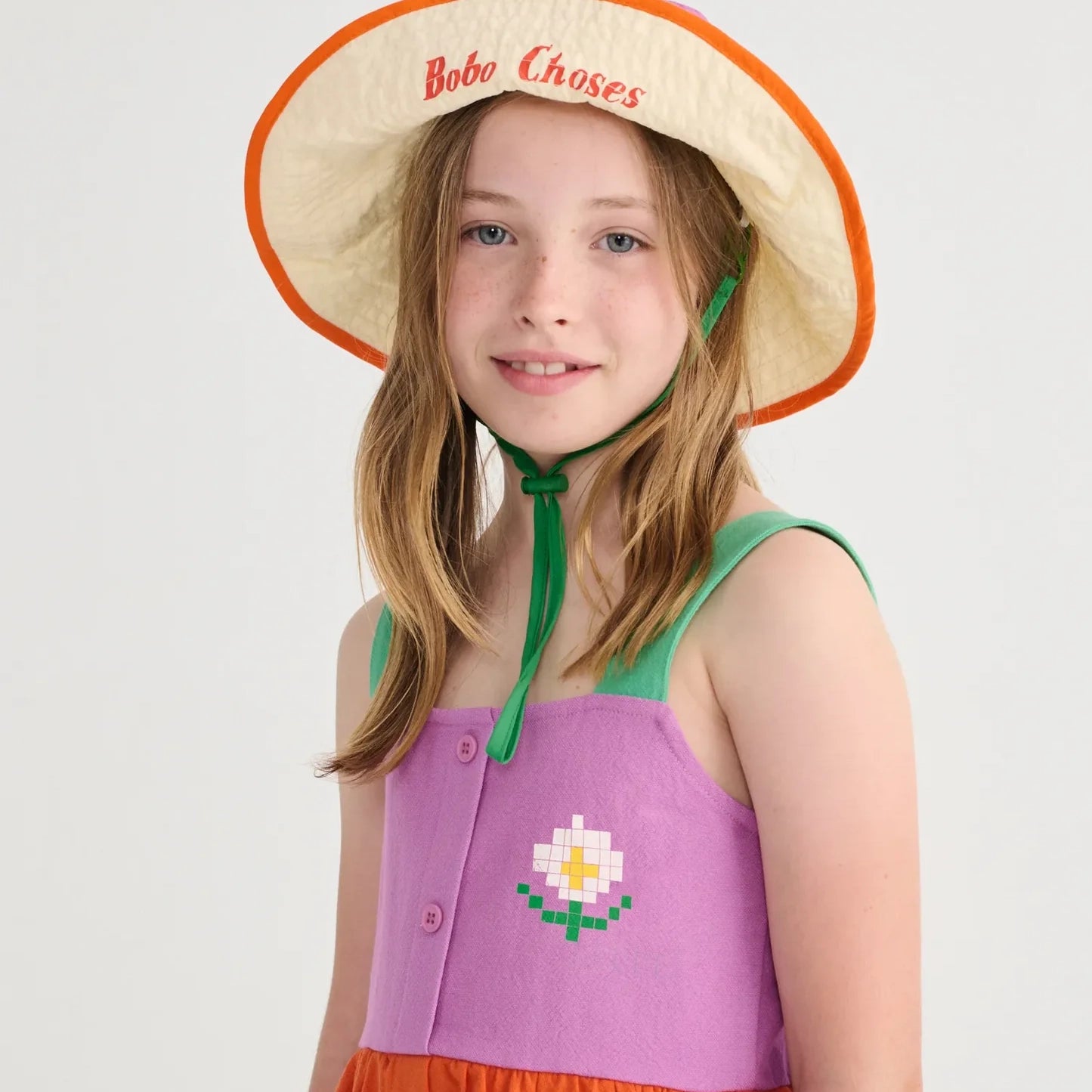 Pixel Daisy color block woven dress