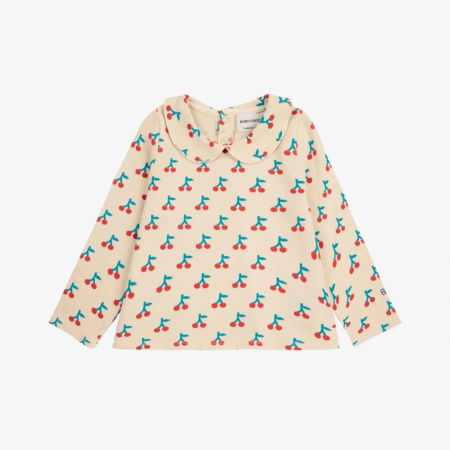 Cherry all over collar T-shirt