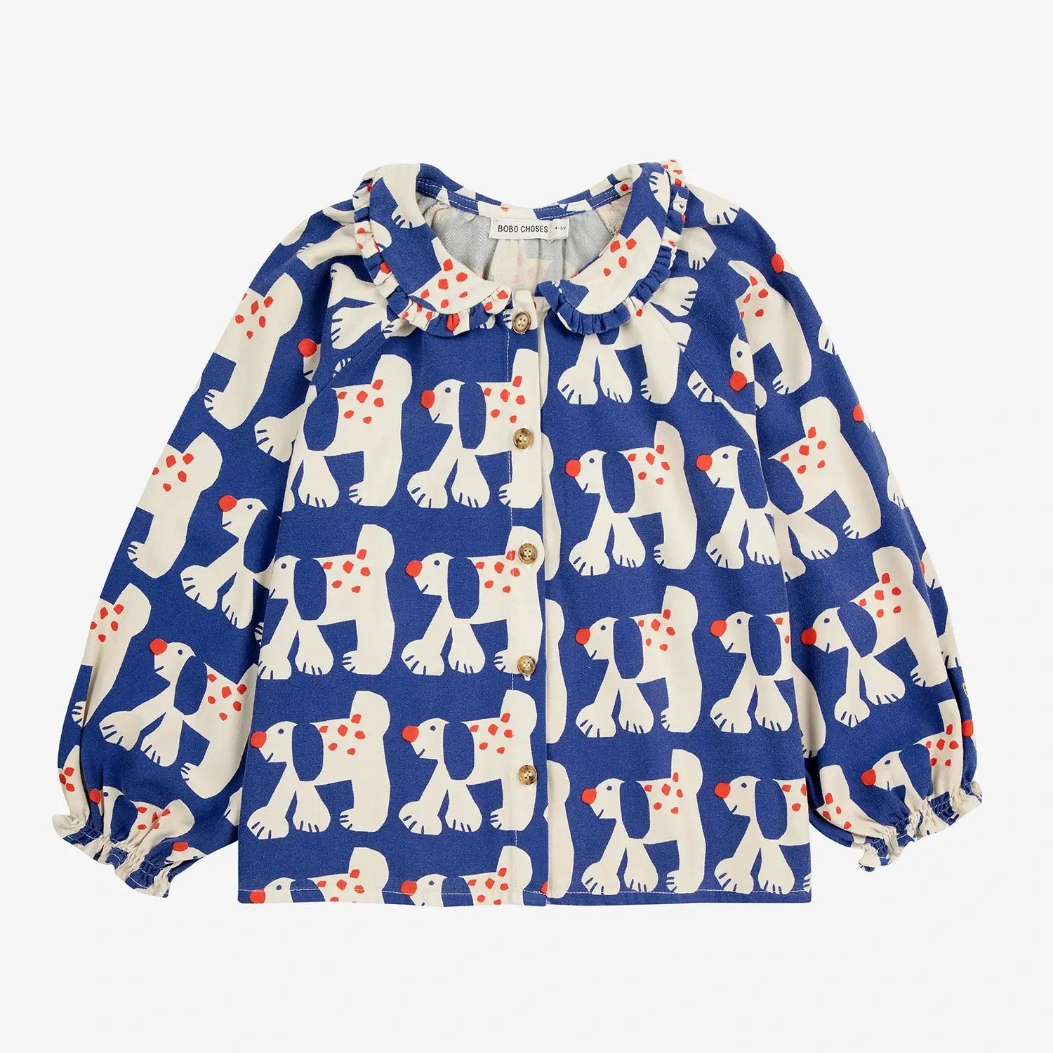Fairy Dog all over ranglan sleeve woven blouse