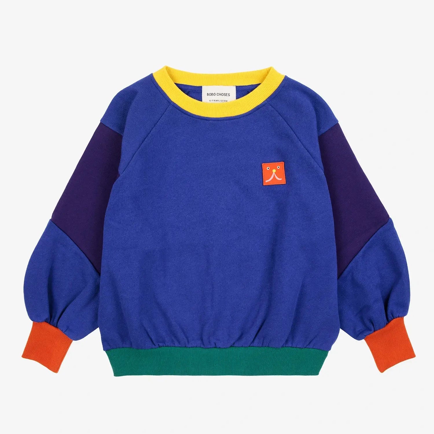 Funny Face patch ranglan sleeve sweatshirt