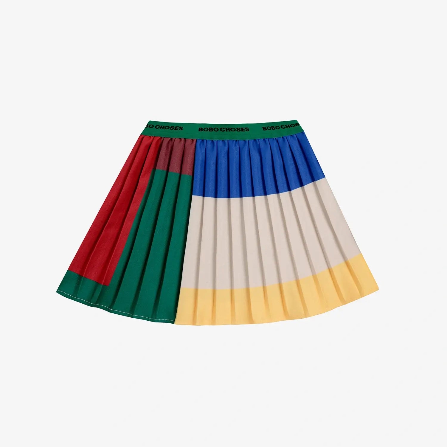 Color Block pleated woven skirt