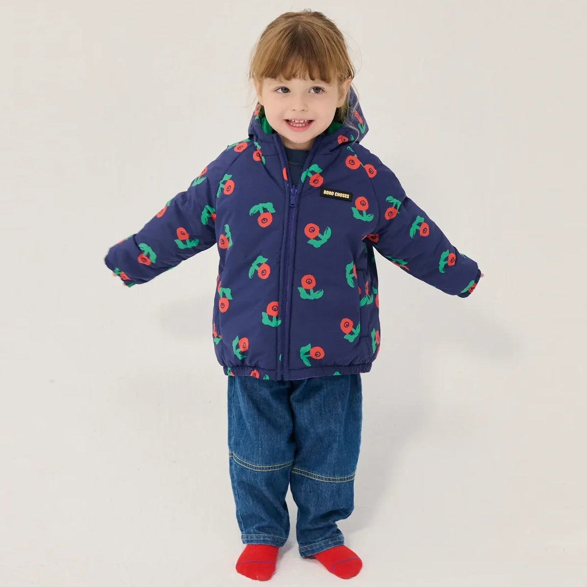 Stamp Bloom all over reversible anorak