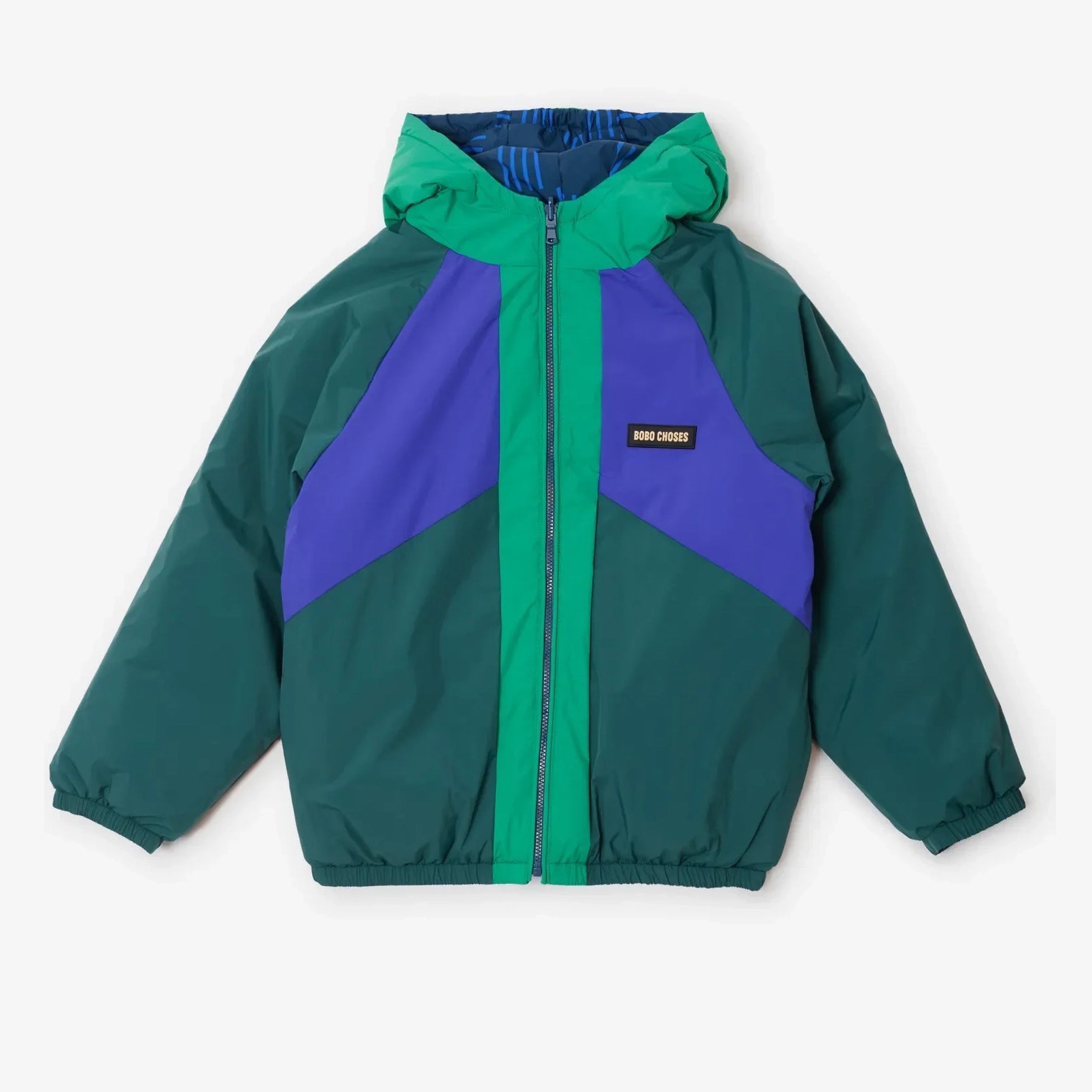 Almost Moiré all over reversible anorak - Navy