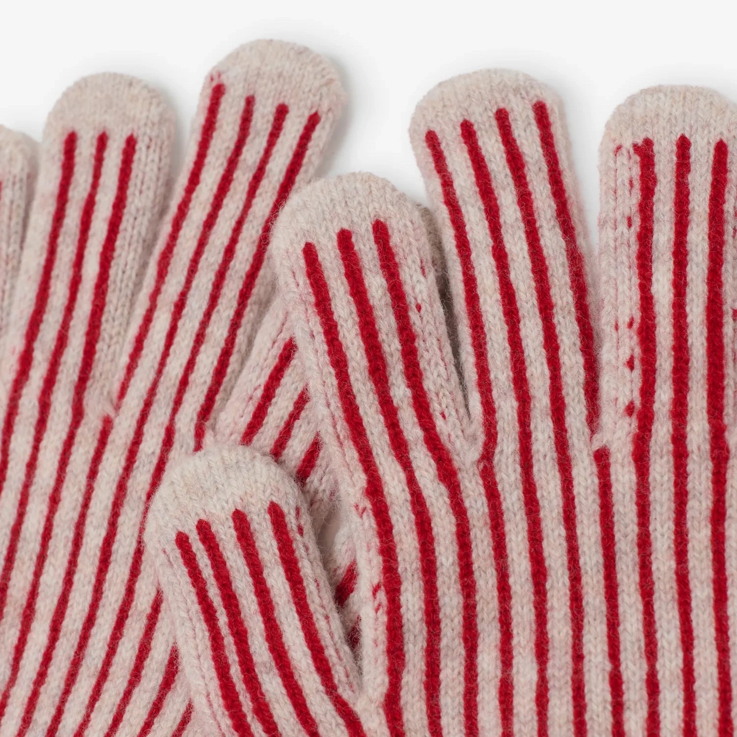 Adult Merino wool stripes knitted gloves