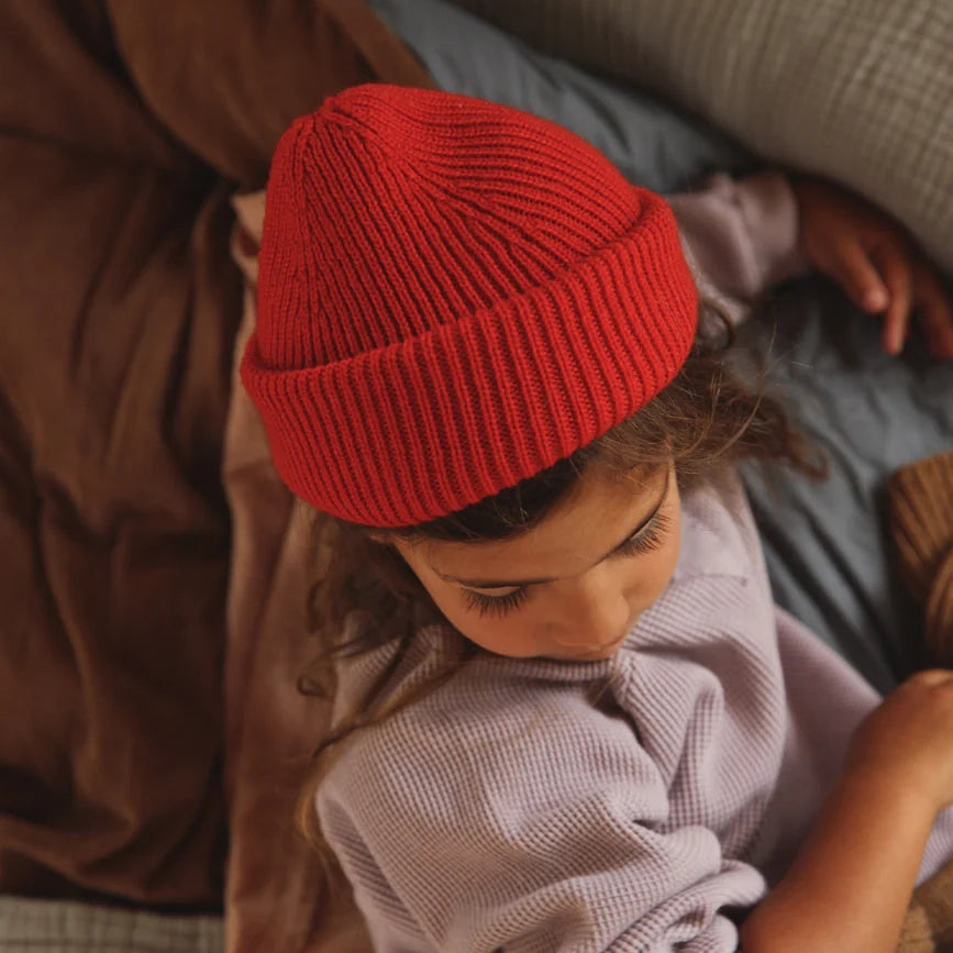 Kid Merino BEANIE - Red