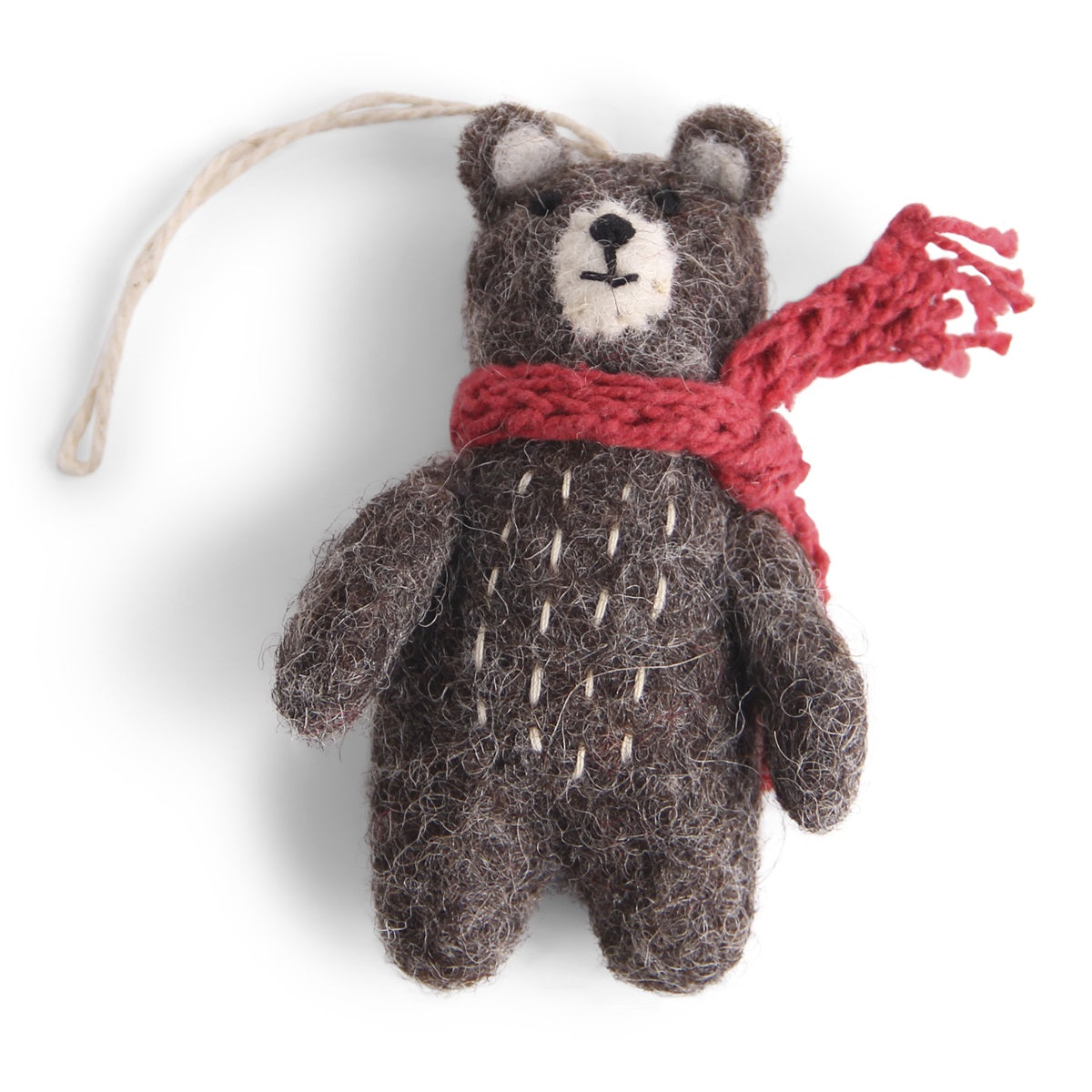 Mini Bear Grey with Red scarf