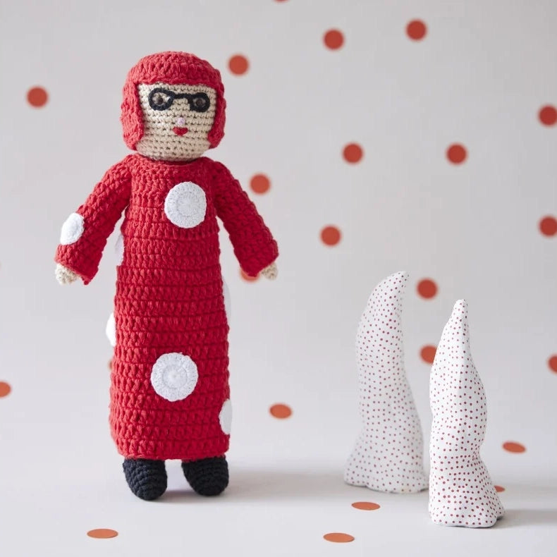 Kusama Yayoi crochet doll