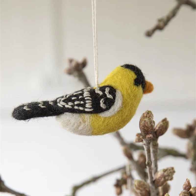 Handmade Gold Finch Hanging Felt