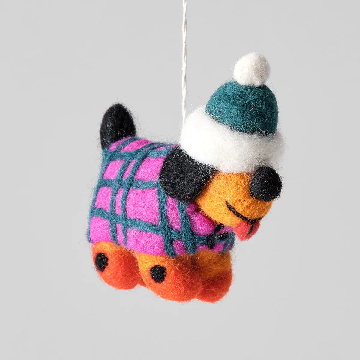 Toots, Dog in a Hat Hanging Felt Ornament